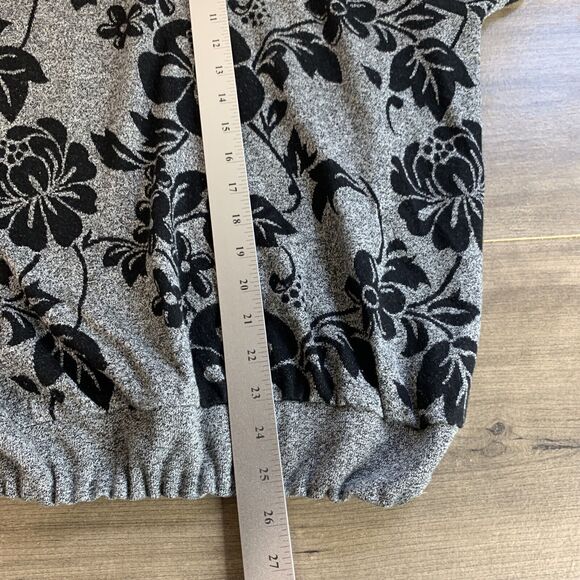 VTG Alfred Dunner Womens Sweatshirt Floral Padded Gray Size 2X Elastic Hem USA - Picture 8 of 11